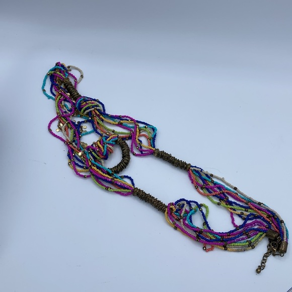 Multi-strand Colorful Beaded Knot Necklace - Picture 3 of 3